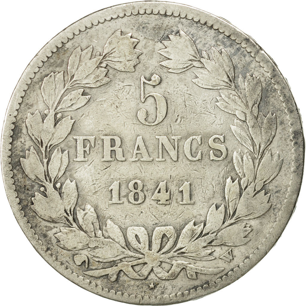 Coin, France, Louis-Philippe, 5 Francs, 1841, Lille, VF(20-25), Silver