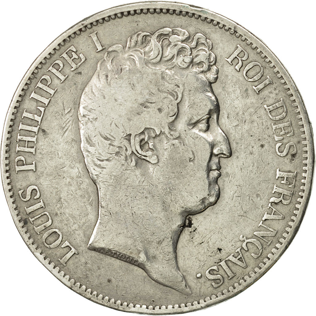 Moneta, Francia, Louis-Philippe, 5 Francs, 1830, Paris, MB, Argento, KM:738