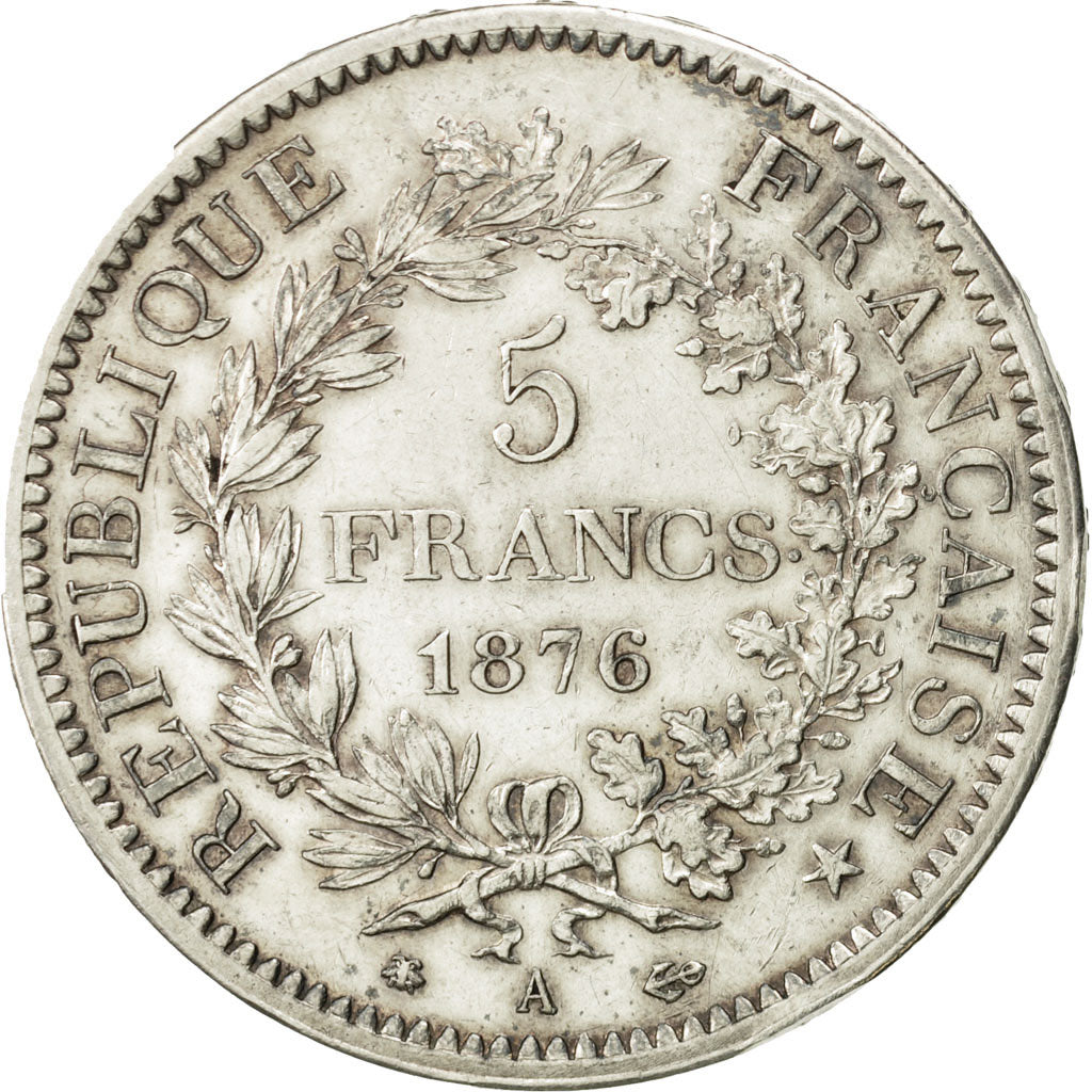 France, Hercule, 5 Francs, 1876, Paris, EF(40-45), Silver, KM:820.1