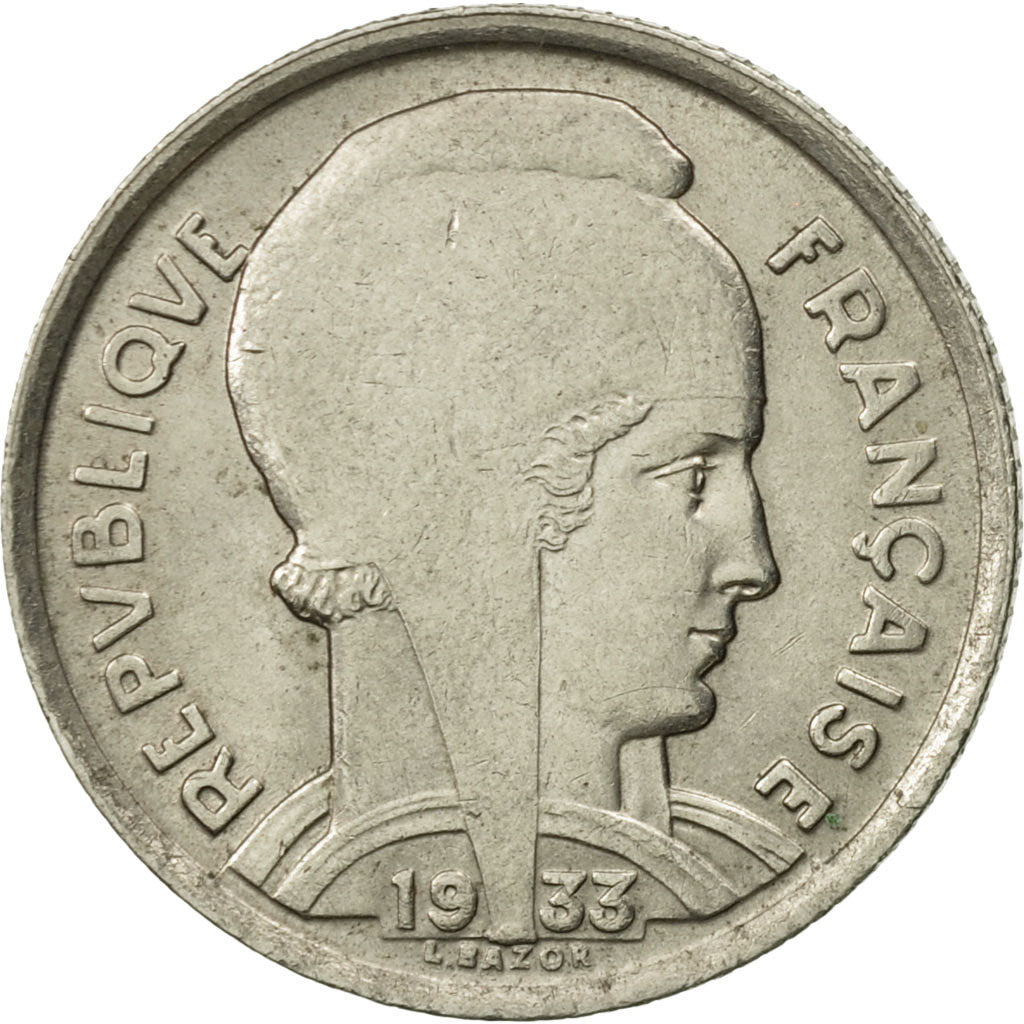 France, Bazor, 5 Francs, 1933, Paris, AU(50-53), Nickel, KM:887, Gadoury:753