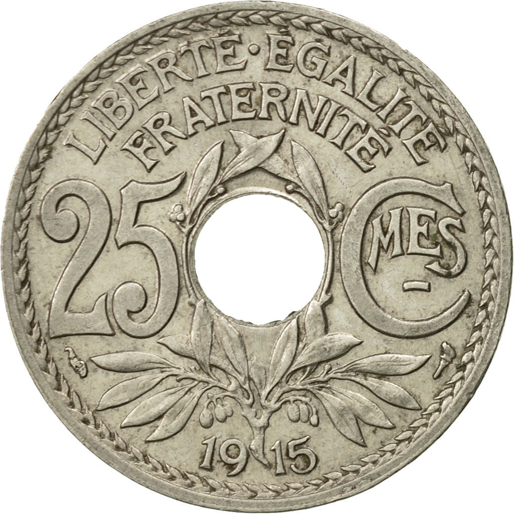 Coin, France, Lindauer, 25 Centimes, 1915, AU(50-53), Nickel, KM:867