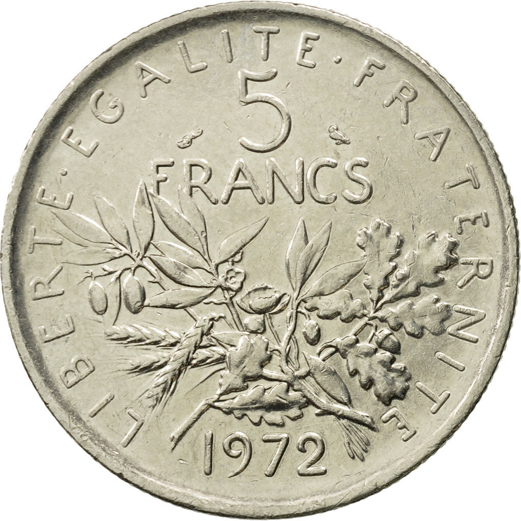 Coin, France, Semeuse, 5 Francs, 1972, Paris, AU(55-58), Nickel Clad