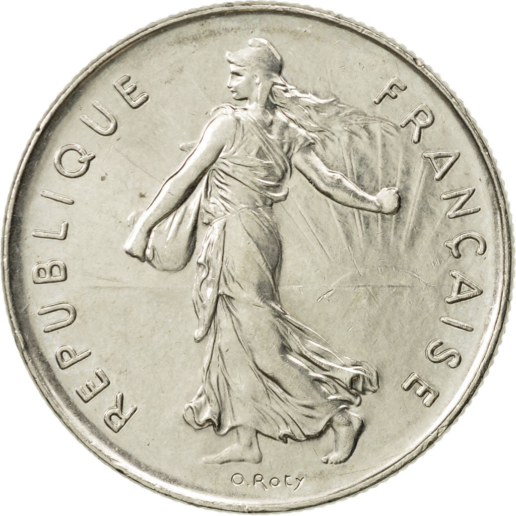 France, Semeuse, 5 Francs, 1991, Paris, AU(55-58), Copper-Nickel, KM 926a.1