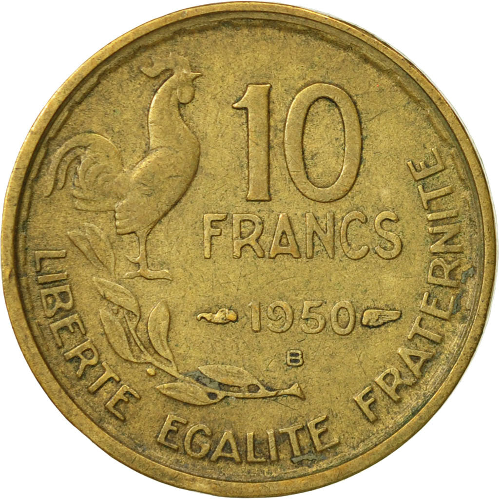 Coin, France, Guiraud, 10 Francs, 1950, Beaumont - Le Roger, VF(30-35)