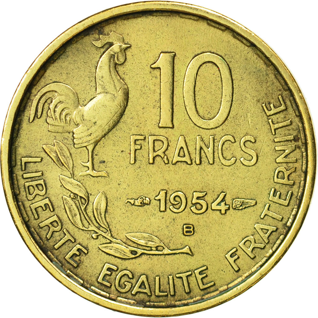 France, Guiraud, 10 Francs, 1954, Beaumont - Le Roger, AU(50-53), KM 915.2