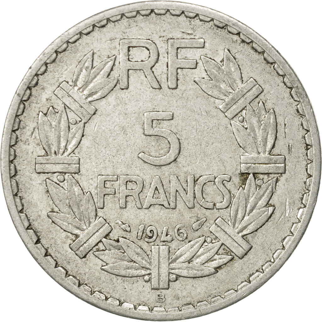 Coin, France, Lavrillier, 5 Francs, 1946, Beaumont - Le Roger, EF(40-45)