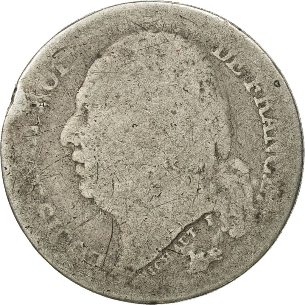 France, Louis XVIII, 1/2 Franc, 1824, Paris, F(12-15), Silver, KM 708.1