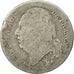 France, Louis XVIII, 1/2 Franc, 1824, Paris, F(12-15), Silver, KM 708.1