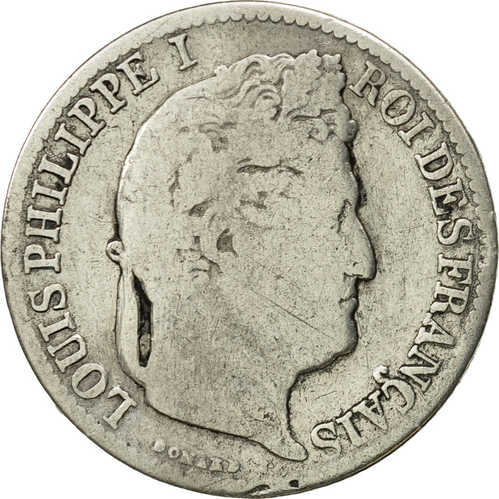 Moneda, Francia, Louis-Philippe, 1/2 Franc, 1834, Lille, BC, Plata, KM:741.13