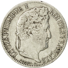 Monnaie, France, Louis-Philippe, 1/2 Franc, 1845, Rouen, TB+, Argent, KM:741.2
