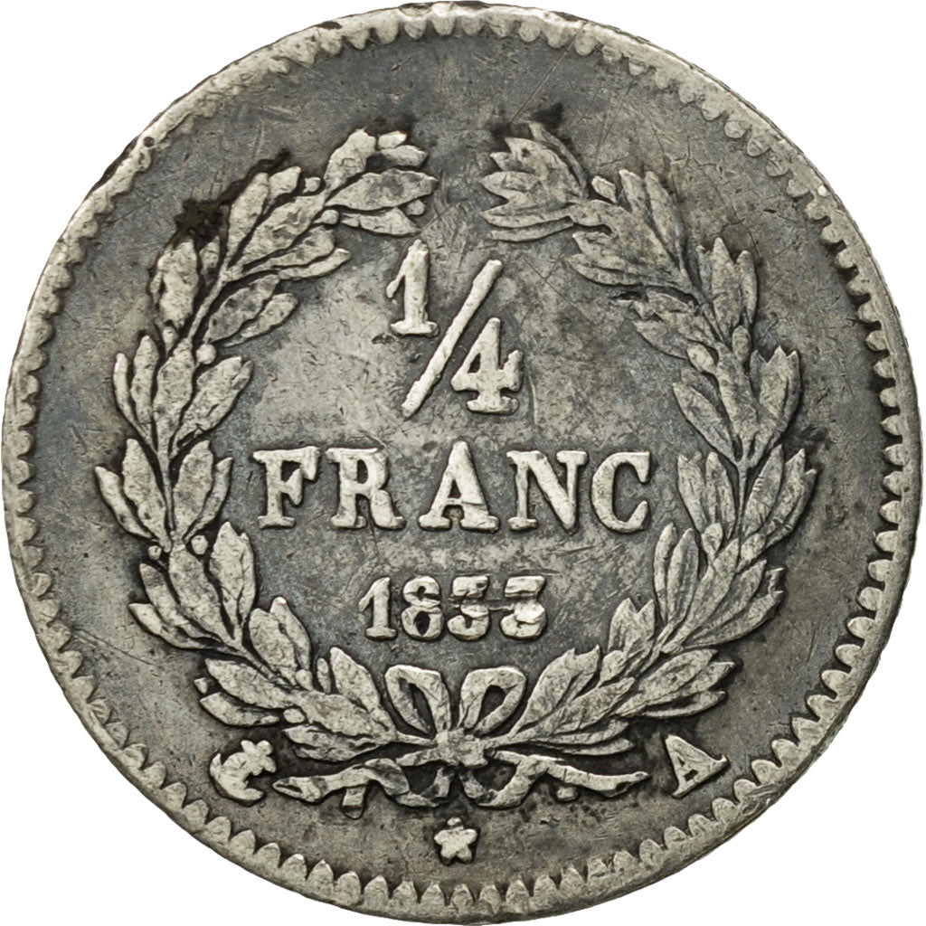 Coin, France, Louis-Philippe, 1/4 Franc, 1833, Paris, EF(40-45), Silver