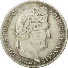 Coin, France, Louis-Philippe, 1/4 Franc, 1838, Paris, VF(30-35), Silver