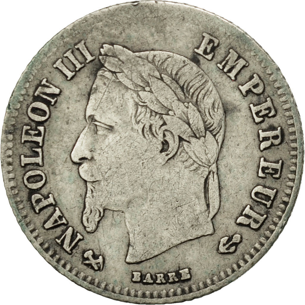 France, Napoleon III, 20 Centimes, 1866, Bordeaux, TB+, Argent,KM 805.3,Gad 308