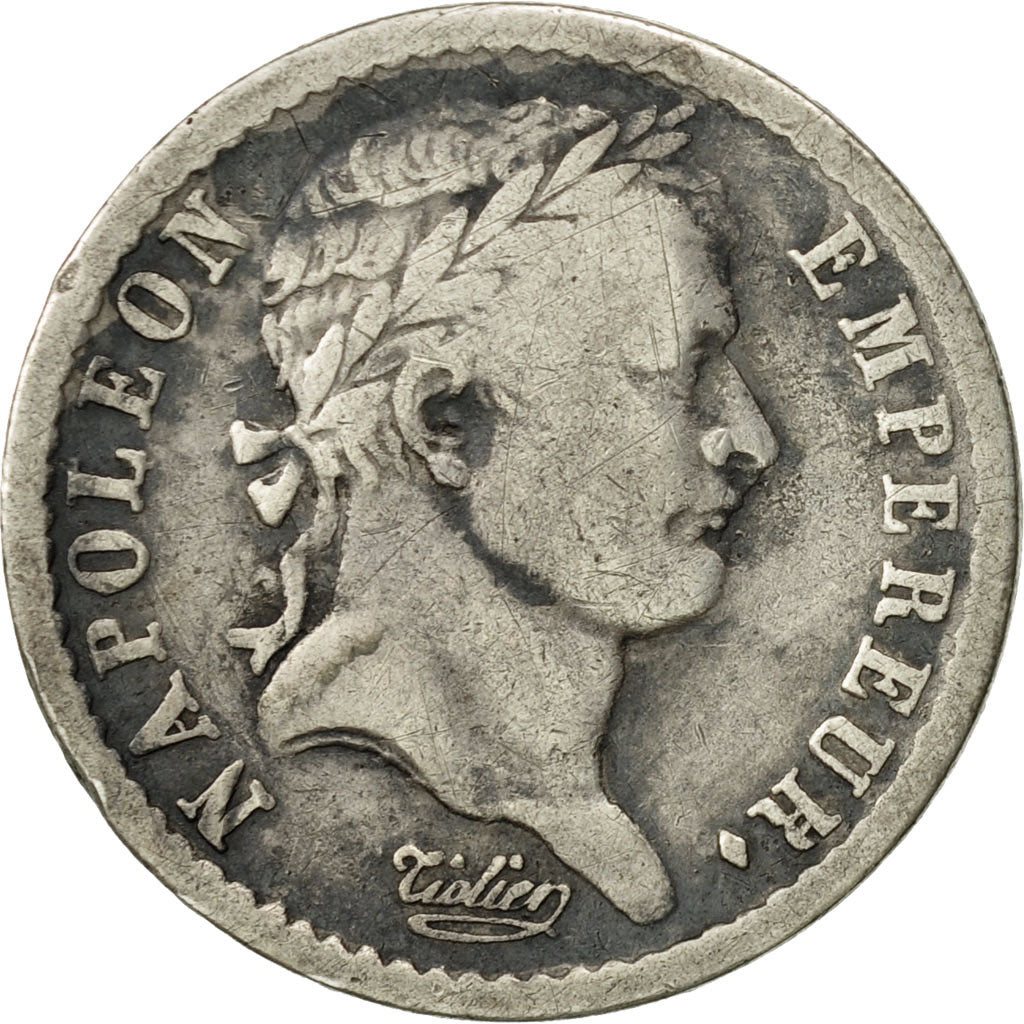 France, Napoléon I, 1/2 Franc, 1808, Perpignan, VF(20-25), Silver, KM:680.11