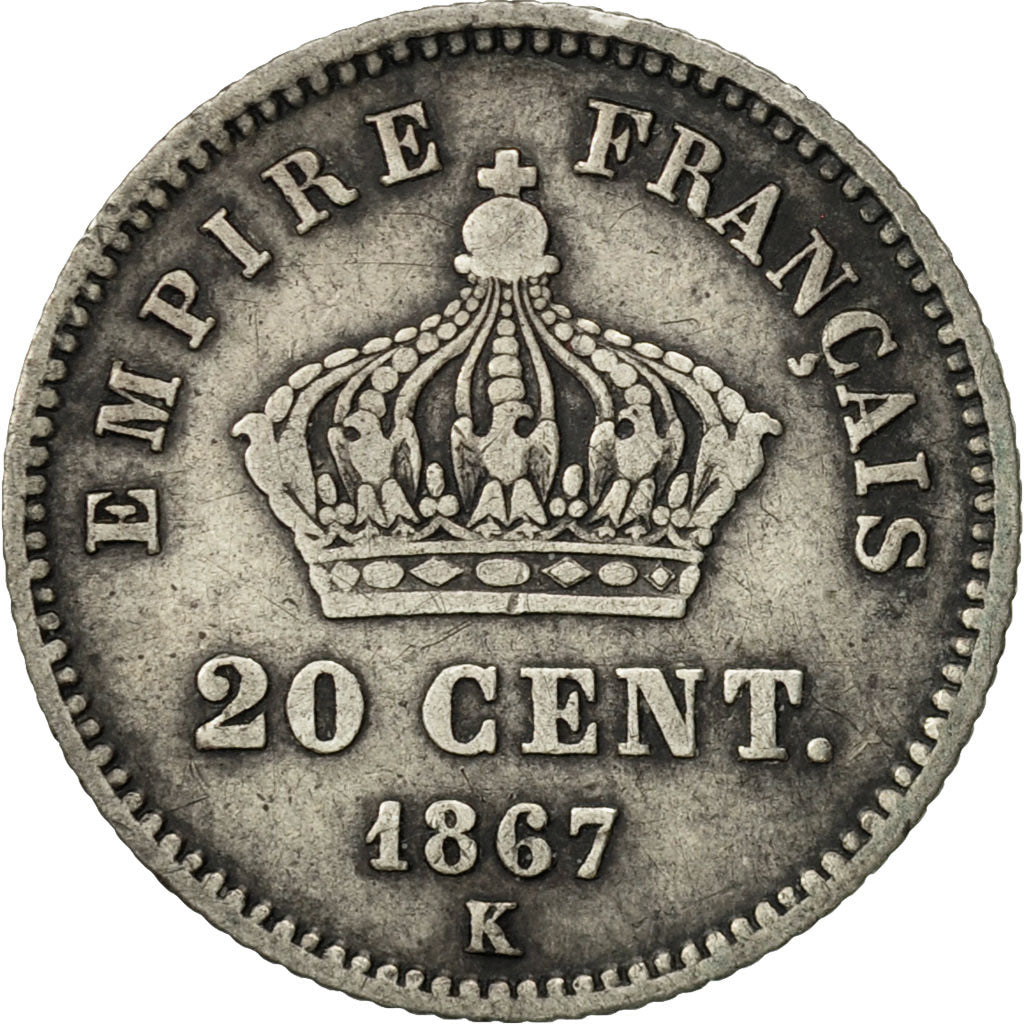 Coin, France, Napoleon III, Napoléon III, 20 Centimes, 1867, Bordeaux