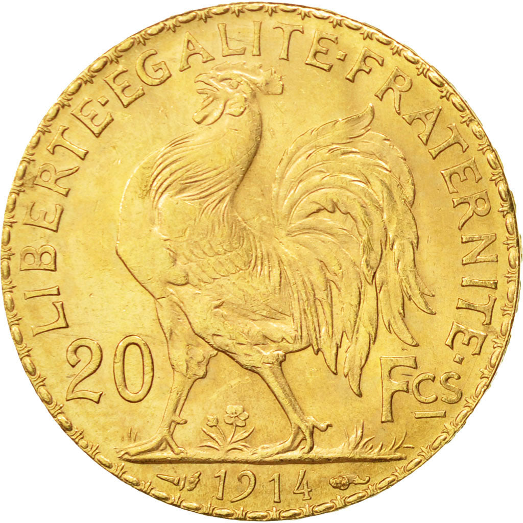 Munten, Frankrijk, Marianne, 20 Francs, 1914, PR+, Goud, KM:857, Gadoury:1064a