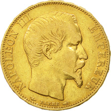 France, Napoleon III, 20 Francs, 1854, Paris, EF(40-45), Gold, KM 781.1