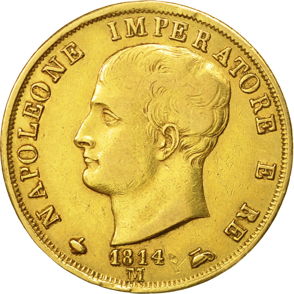 Monnaie, États italiens, KINGDOM OF NAPOLEON, Napoleon I, 40 Lire, 1814, Milan