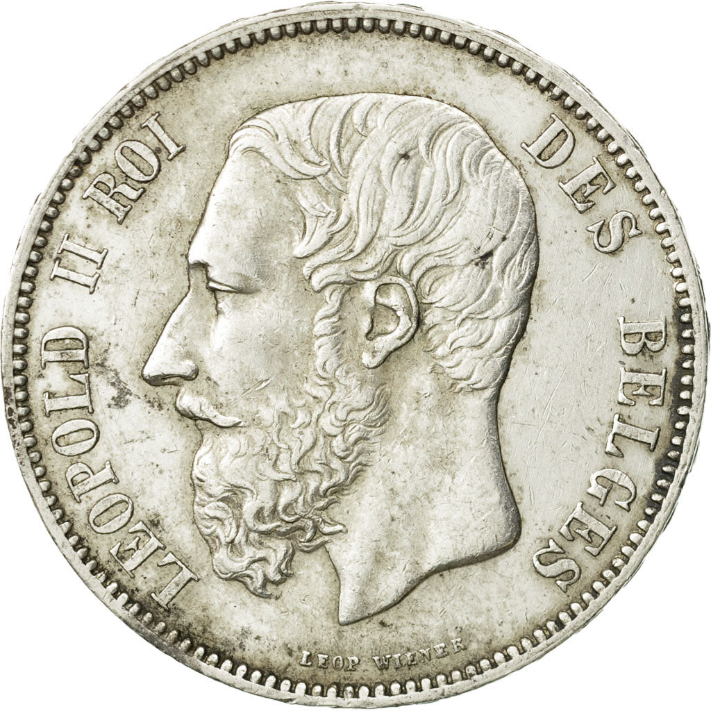 Belgium, Leopold II, 5 Francs, 5 Frank, 1875, EF(40-45), Silver, KM:24