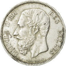 Belgium, Leopold II, 5 Francs, 5 Frank, 1875, EF(40-45), Silver, KM:24