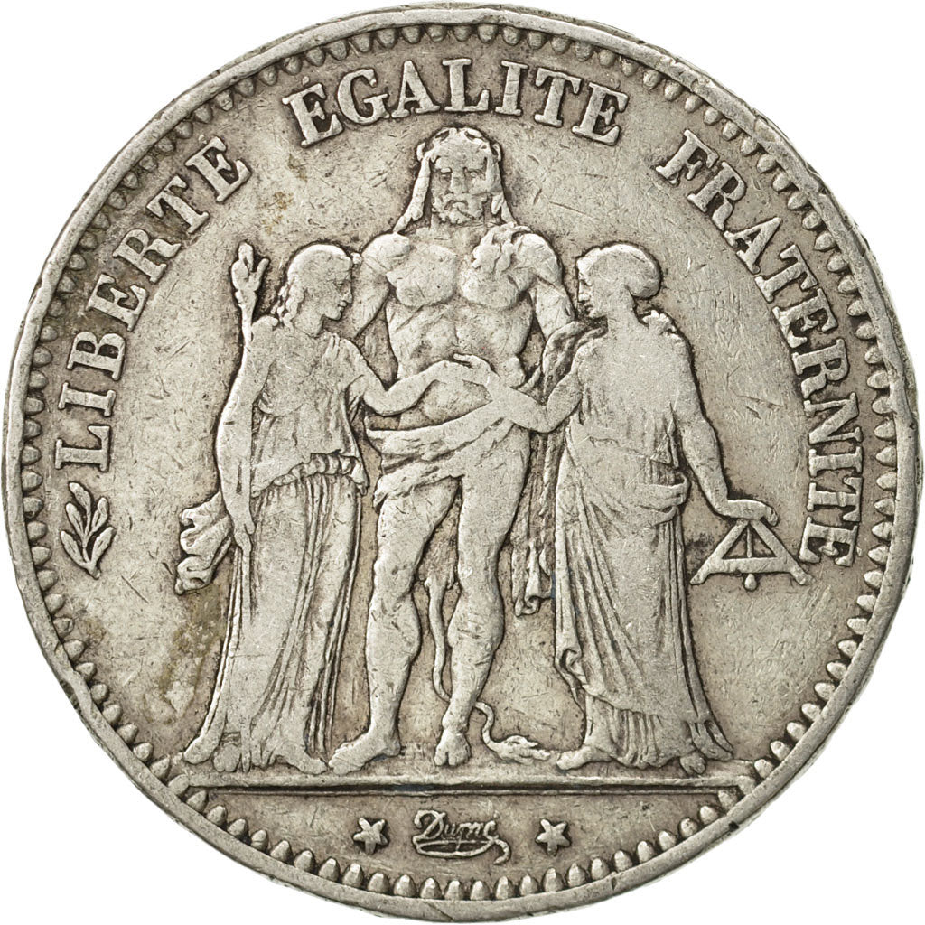 France, Hercule, 5 Francs, 1874, Bordeaux, VF(30-35), Silver, KM:820.2