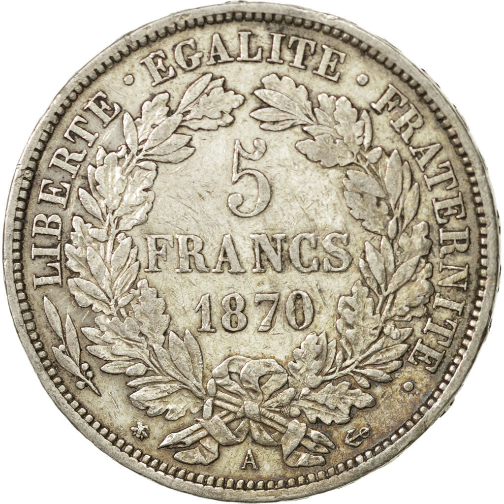 Monnaie, France, Cérès, 5 Francs, 1870, Paris, TTB, Argent, KM:819