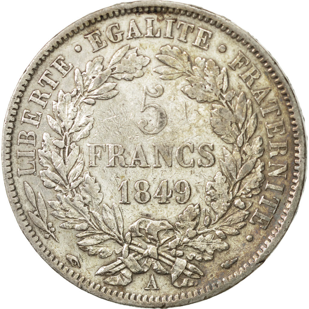 Coin, France, Cérès, 5 Francs, 1849, Paris, EF(40-45), Silver, KM:761.1