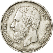 Belgium, Leopold II, 5 Francs, 5 Frank, 1875, EF(40-45), Silver, KM:24