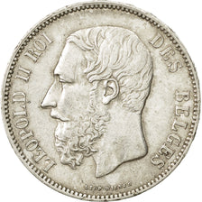 Belgium, Leopold II, 5 Francs, 5 Frank, 1876, EF(40-45), Silver, KM:24