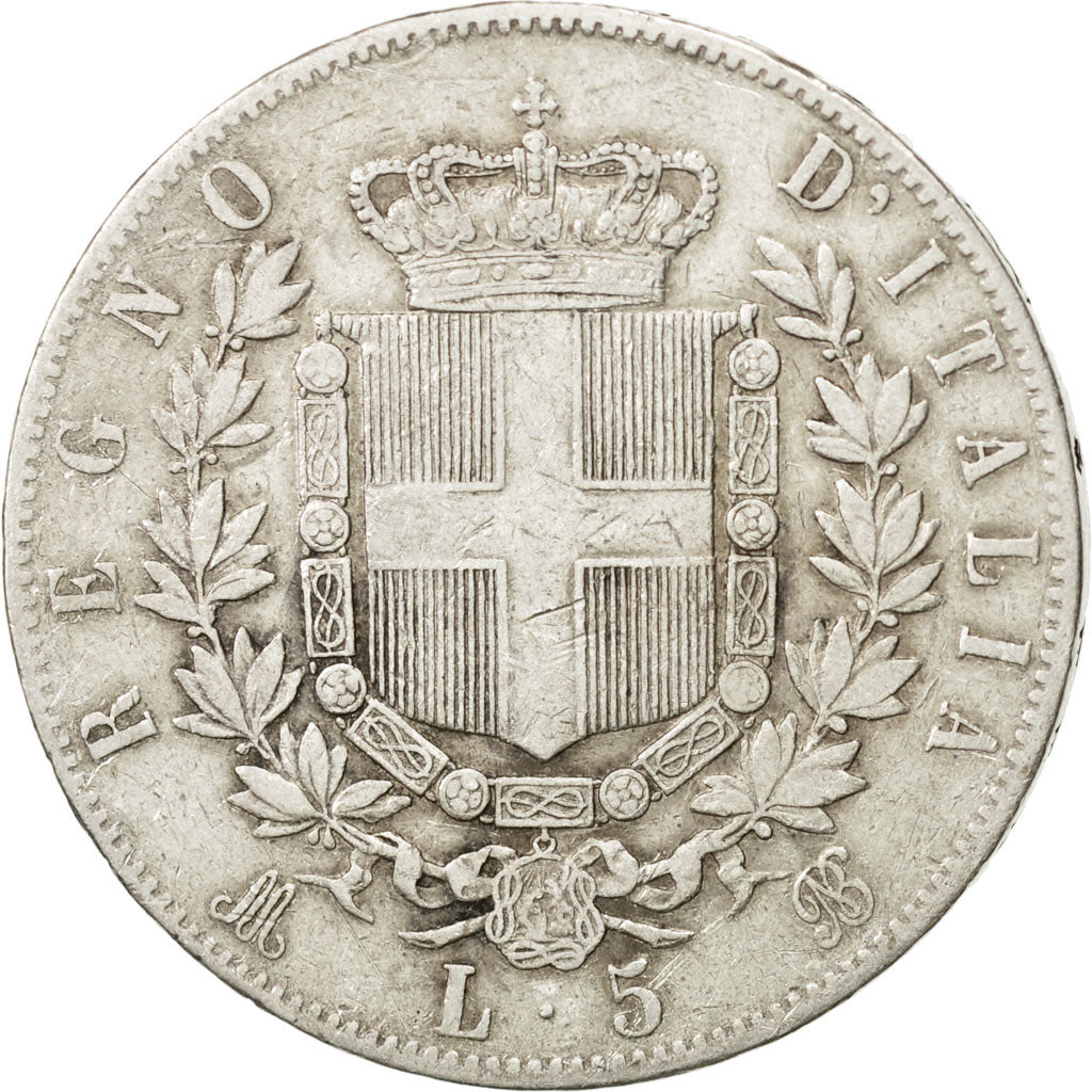 Monnaie, Italie, Vittorio Emanuele II, 5 Lire, 1873, Milan, TB+, Argent, KM:8.3