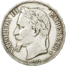 France, Napoléon III, 5 Francs, 1867, Strasbourg, VF(30-35), Silver, KM:799.2