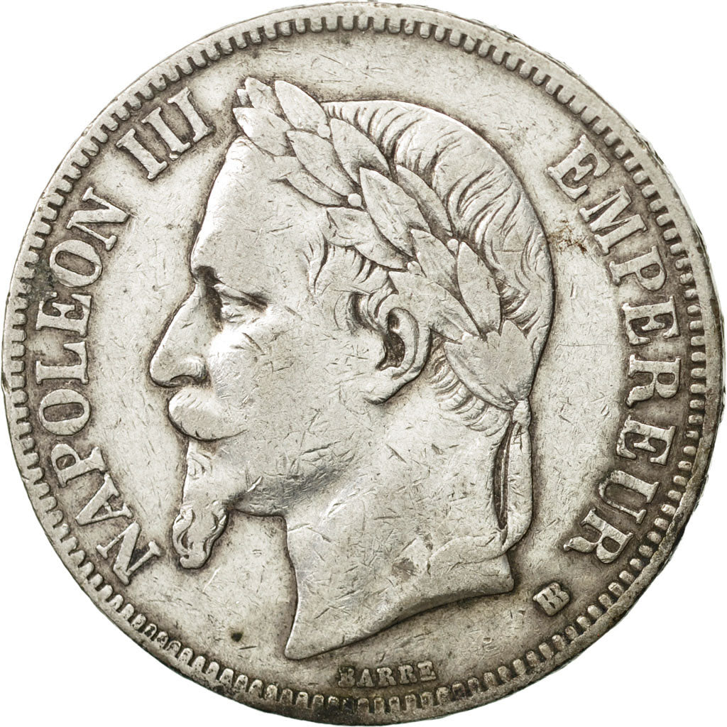 France, Napoléon III, 5 Francs, 1867, Strasbourg, VF(30-35), Silver, KM:799.2