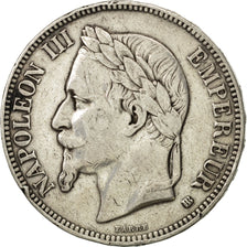 France, Napoléon III, 5 Francs, 1868, Strasbourg, VF(30-35), Silver, KM:799.2