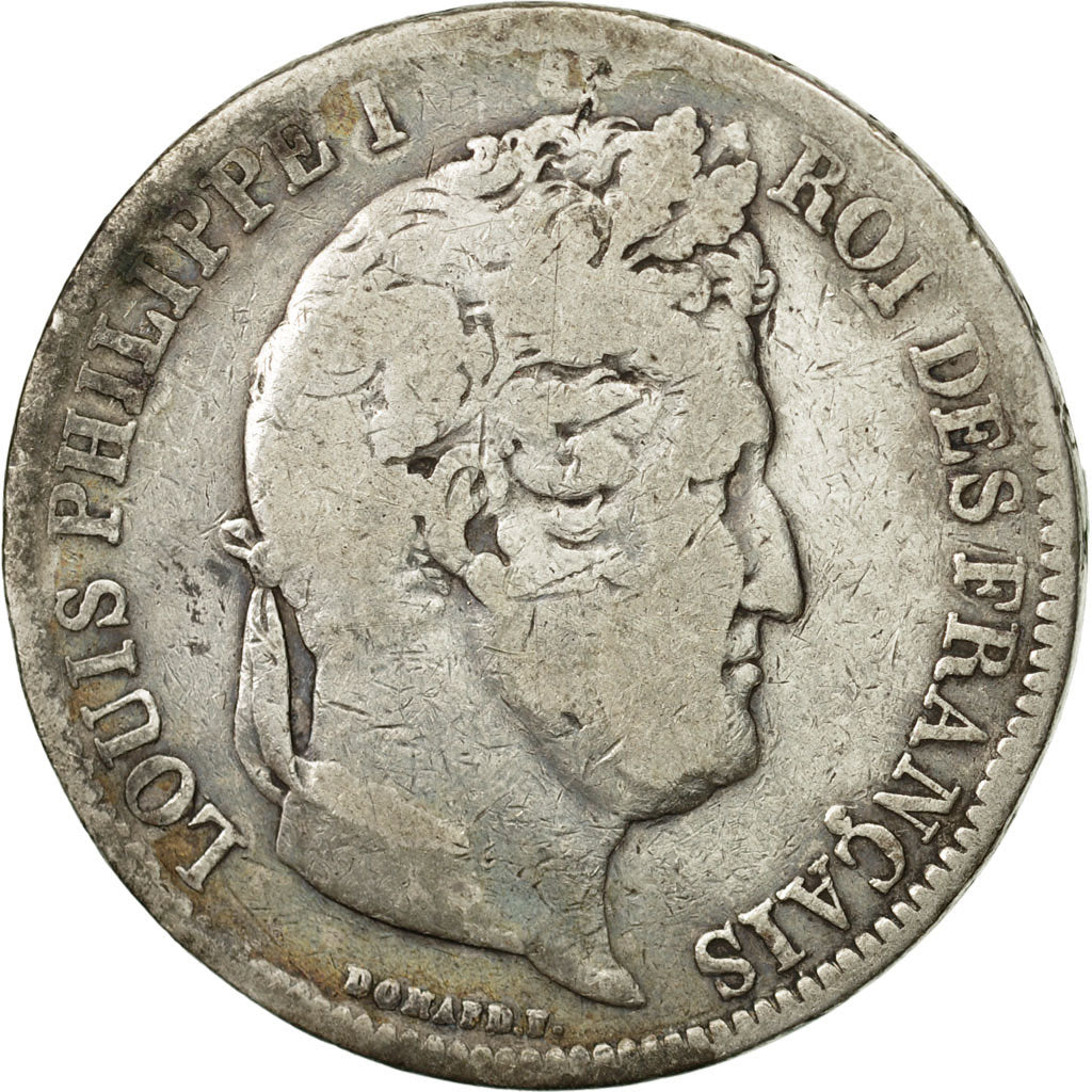 Coin, France, Louis-Philippe, 5 Francs, 1831, Lyon, VG(8-10), Silver, KM:744.2