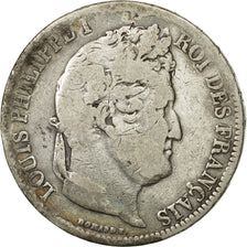 Coin, France, Louis-Philippe, 5 Francs, 1831, Lyon, VG(8-10), Silver, KM:744.2