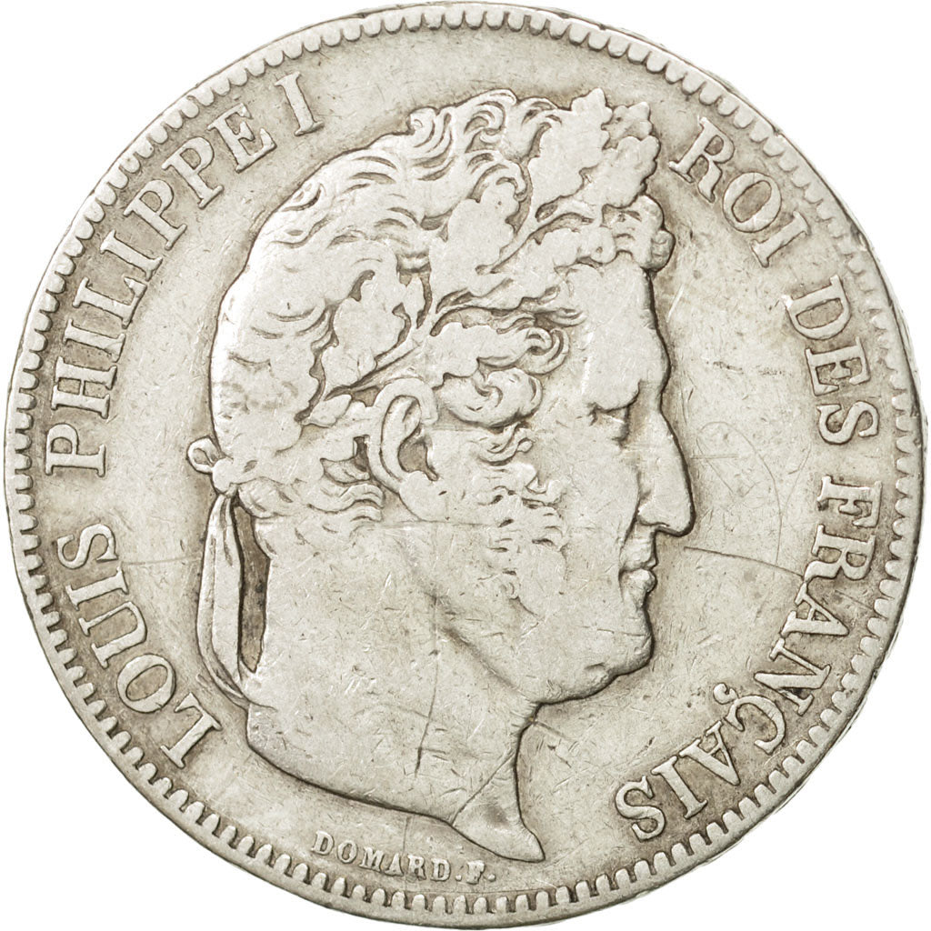 France, Louis-Philippe, 5 Francs, 1841, Strasbourg, VF(20-25), Silver, KM:749.3