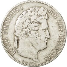 France, Louis-Philippe, 5 Francs, 1841, Strasbourg, VF(20-25), Silver, KM:749.3