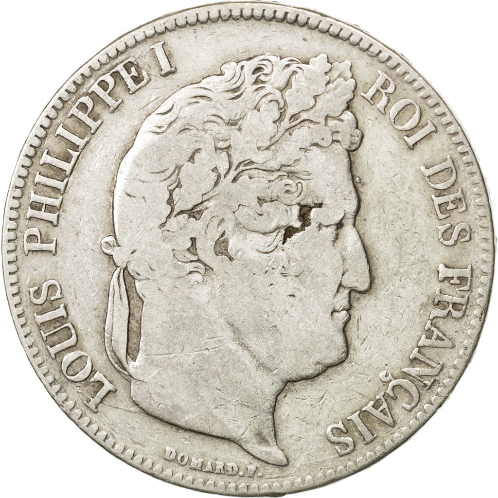 Coin, France, Louis-Philippe, 5 Francs, 1834, Rouen, VF(20-25), Silver