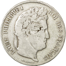 Coin, France, Louis-Philippe, 5 Francs, 1834, Rouen, VF(20-25), Silver