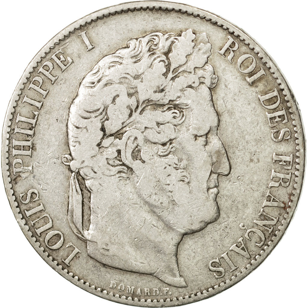 France, Louis-Philippe, 5 Francs, 1845, Strasbourg, VF(20-25), Silver, KM:749.3