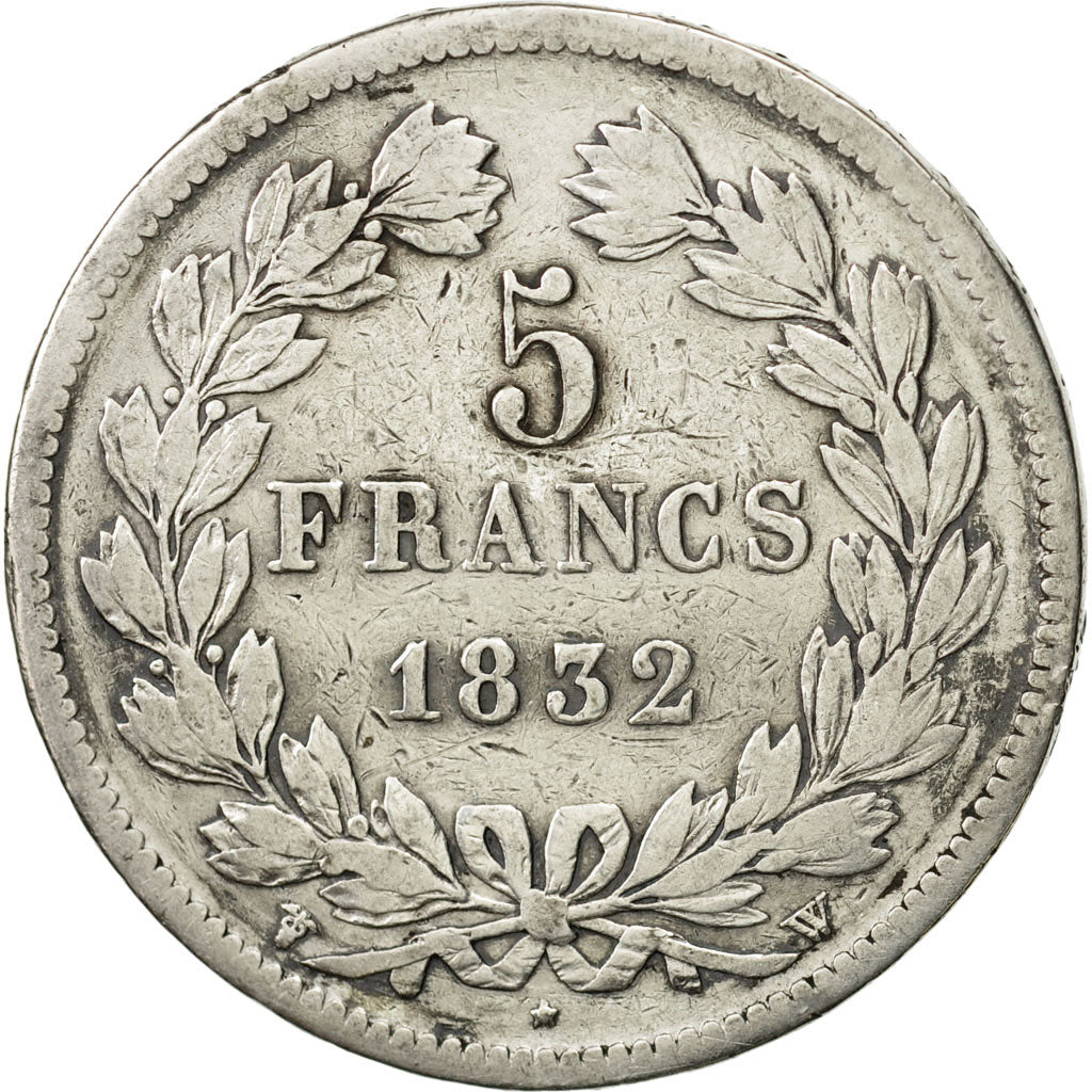 Coin, France, Louis-Philippe, 5 Francs, 1832, Lille, VF(20-25), Silver