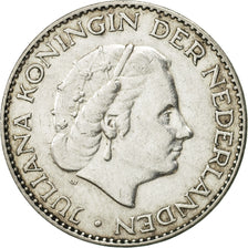 Coin, Netherlands, Juliana, Gulden, 1955, AU(50-53), Silver, KM:184