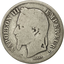 France, Napoleon III, 2 Francs, 1868, Paris, B+, Argent, KM 807.1, Gad 527