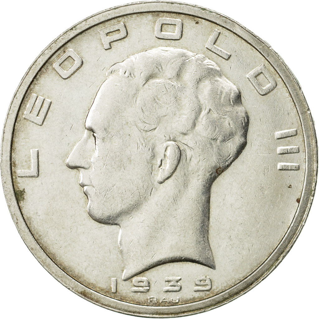 Moneta, Belgio, 50 Francs, 50 Frank, 1939, BB+, Argento, KM:122.1