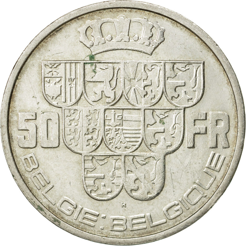 Moneta, Belgio, 50 Francs, 50 Frank, 1939, BB+, Argento, KM:122.1