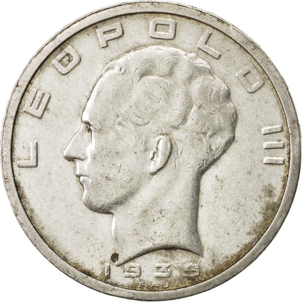 Belgium, 50 Francs, 50 Frank, 1939, AU(50-53), Silver, KM:121