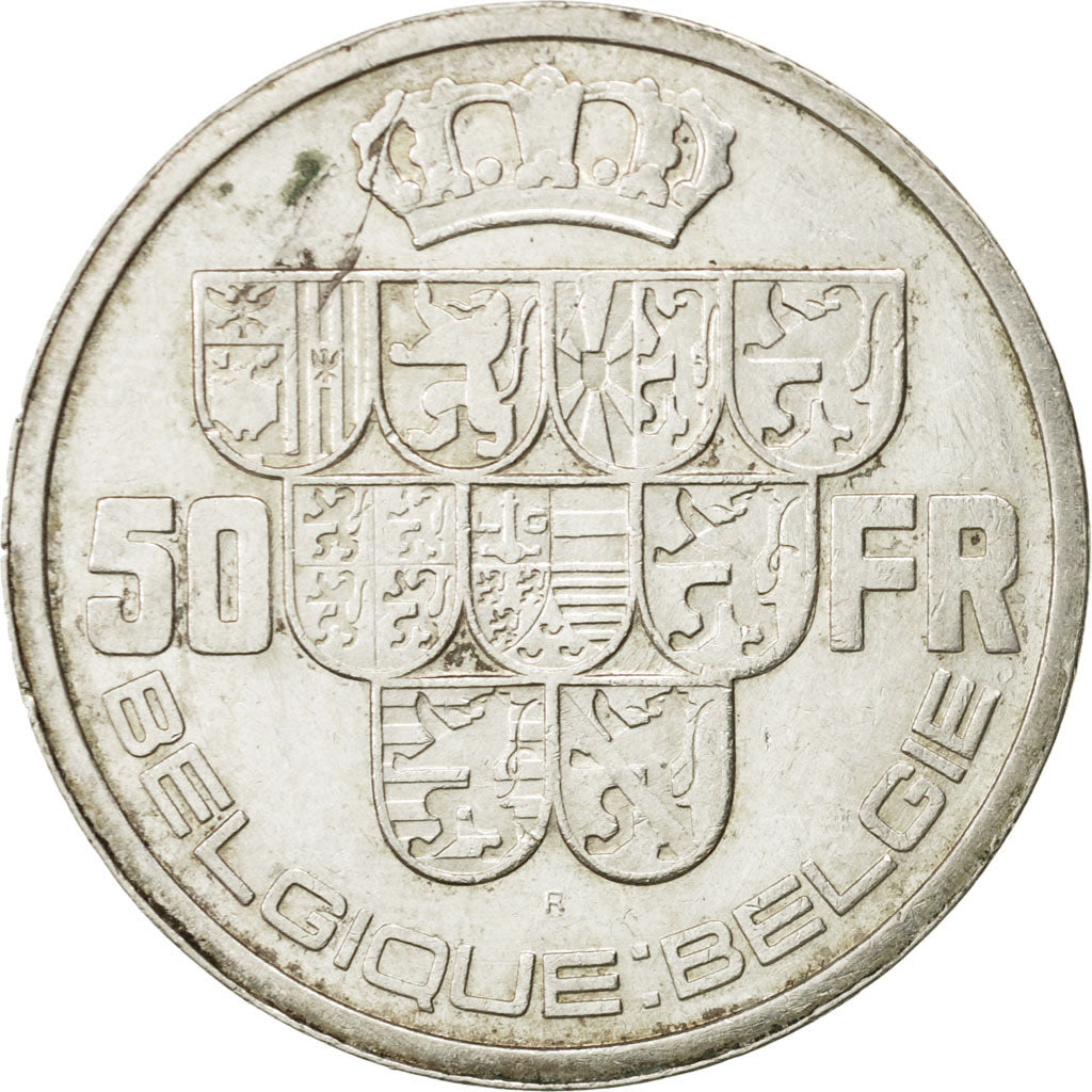 Belgium, 50 Francs, 50 Frank, 1939, AU(50-53), Silver, KM:121