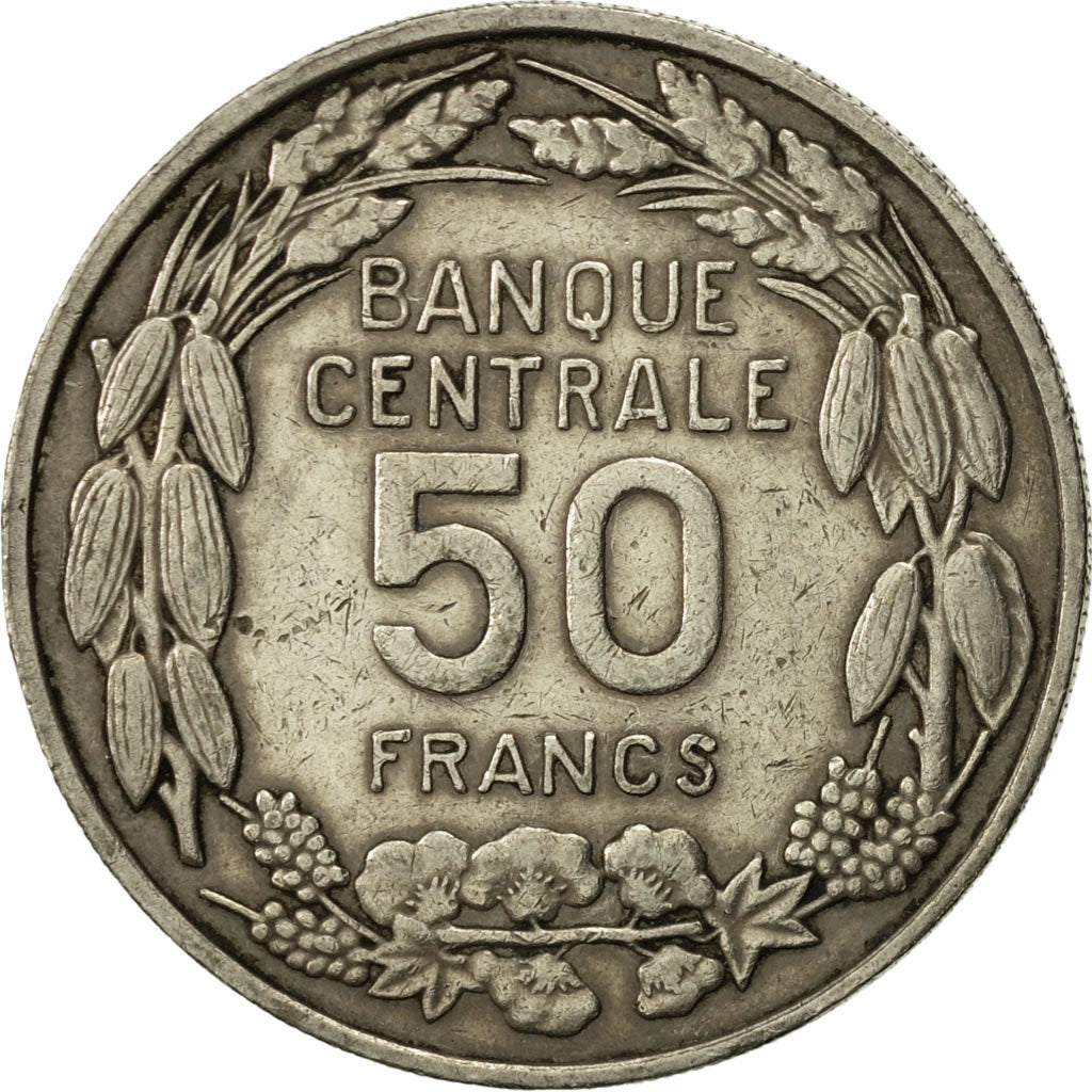 Cameroon, 50 Francs, 1960, Paris, AU(50-53), Copper-nickel, KM:13