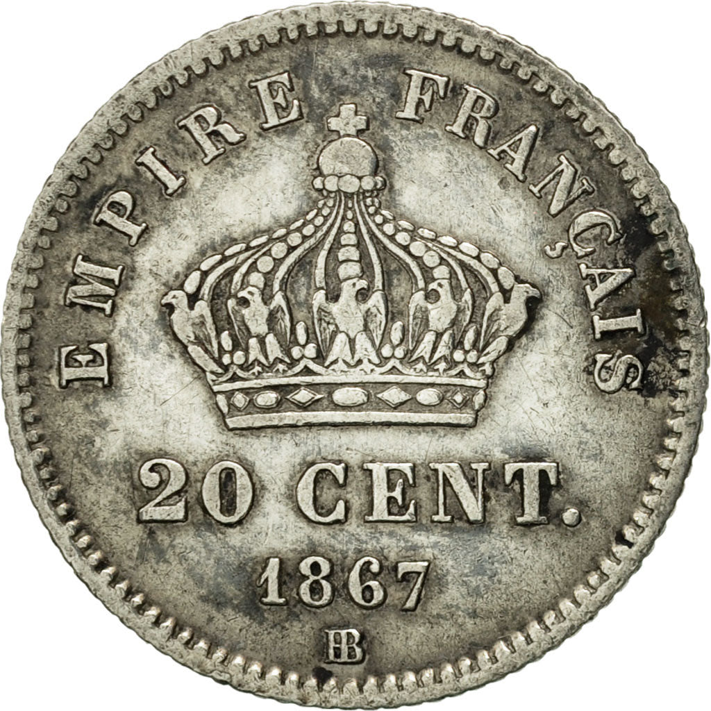 Coin, France, Napoleon III, Napoléon III, 20 Centimes, 1867, Strasbourg