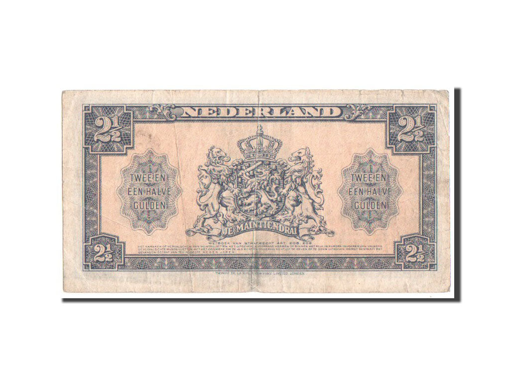 Netherlands, 2 1/2 Gulden, 1945, KM #71, VF(30-35), S